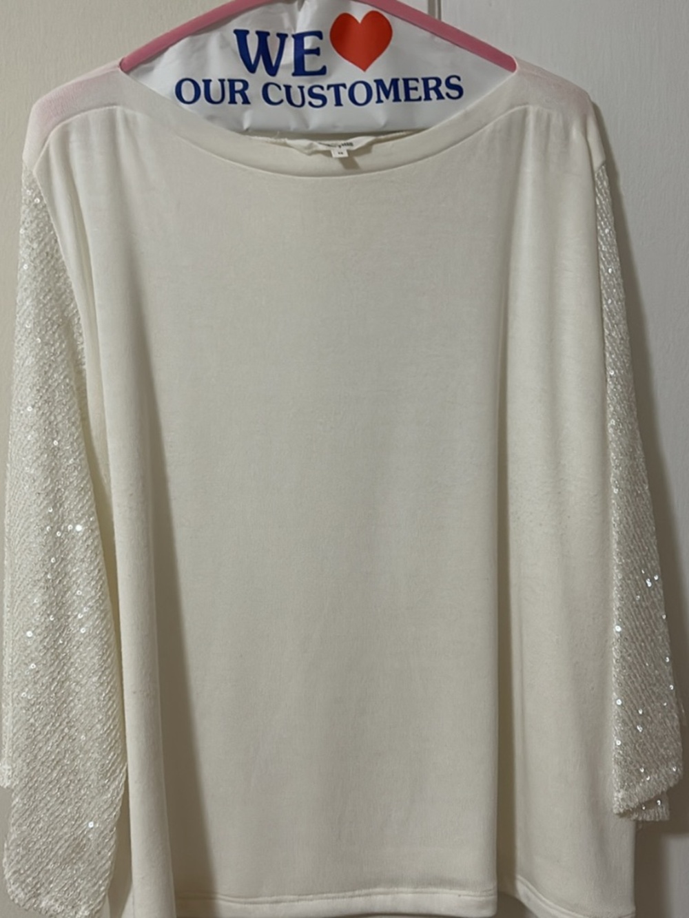 Amaryllis Sequin Sleeve Top 1X